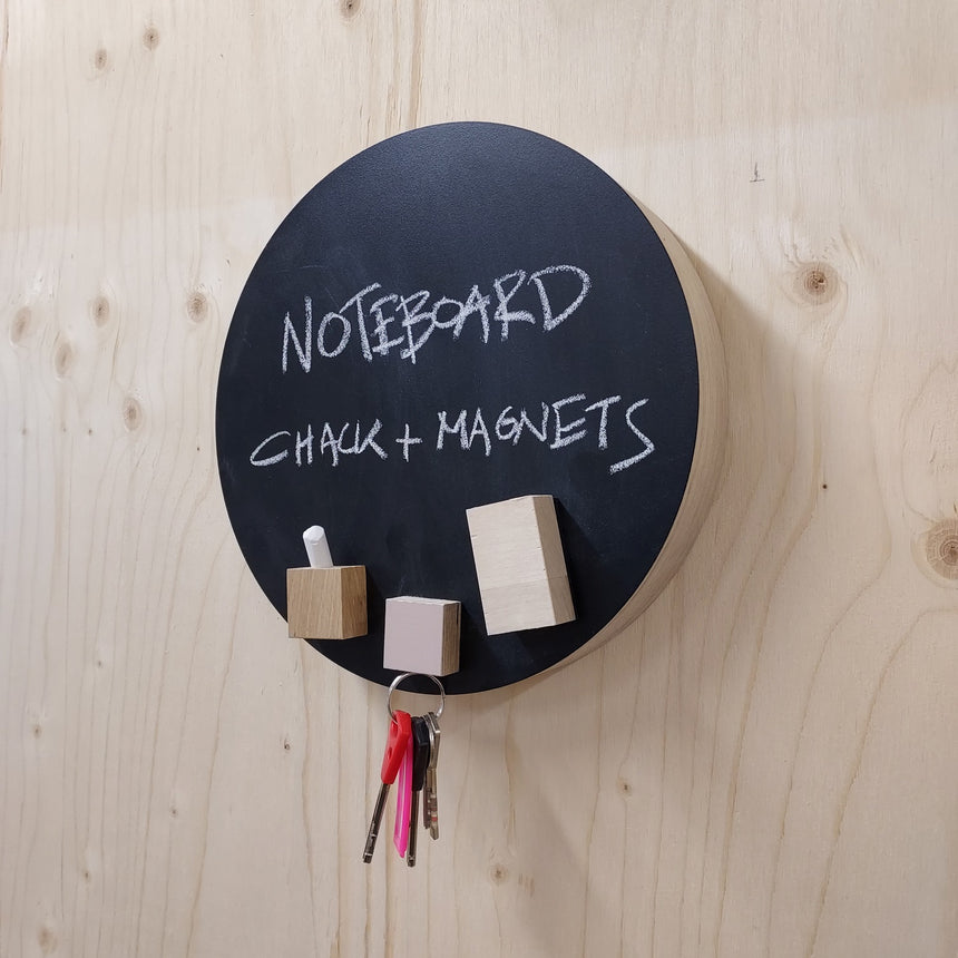 25cm Circle Noteboard with Chalk Holder, Eraser & Key Magnet