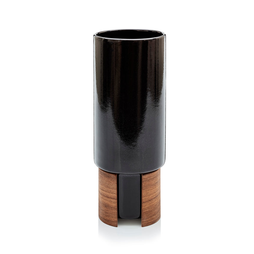 WARM Vase 21,5cm, Black, Walnut